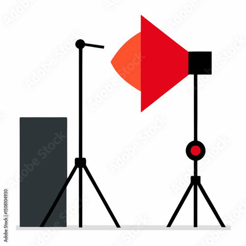 Minimal studio light icon vector for use in photo day artwork, guides, and print materials.