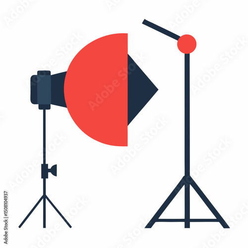 Professional photography lighting setup in vector format. Great for Camera Day graphics and blogs.