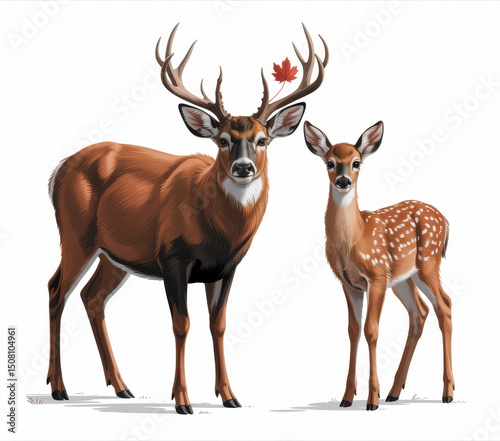 Wallpaper Mural Deer family in autumn Torontodigital.ca