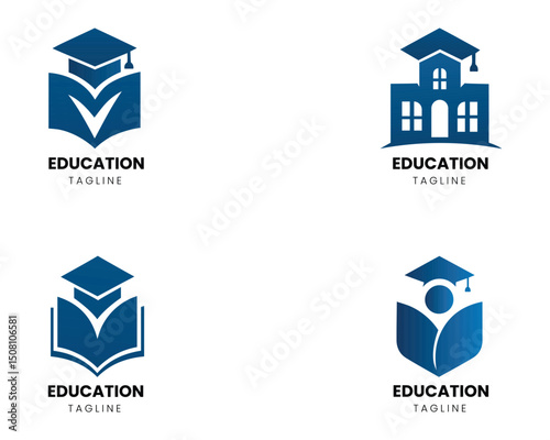 Modern education logo set