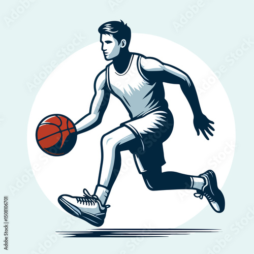 a person is dribbling a basketball