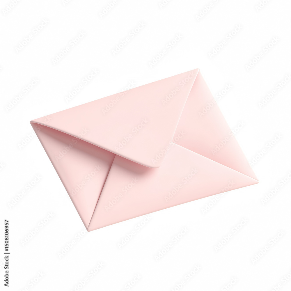 Elegant pink envelope on a clean background, ideal for stationery designs. Elegant pink envelope on a clean background, ideal for stationery designs.