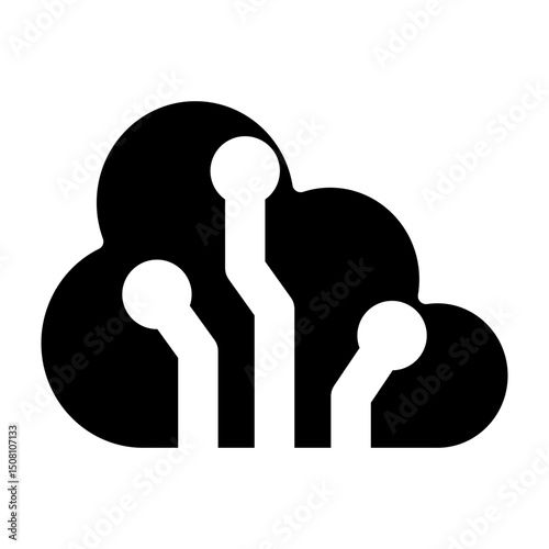 Cloud Computing Vector Glyph Icon Design