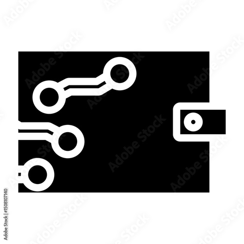 Cryptocurrency Wallet Vector Glyph Icon Design