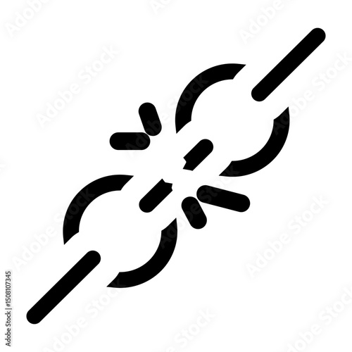 Broken Link Vector Glyph Icon Design