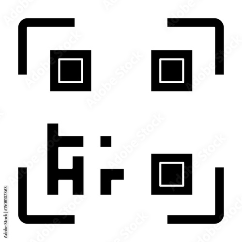 QR Code Vector Glyph Icon Design