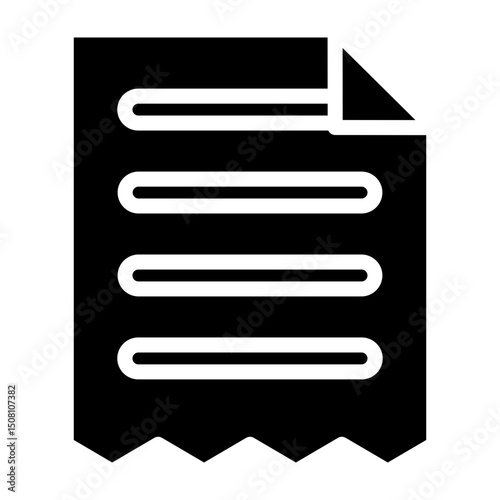 Receipt Vector Glyph Icon Design