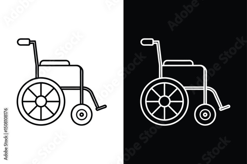 Wheelchair Line Icon. Thin Vector Drawing for Accessibility Symbols