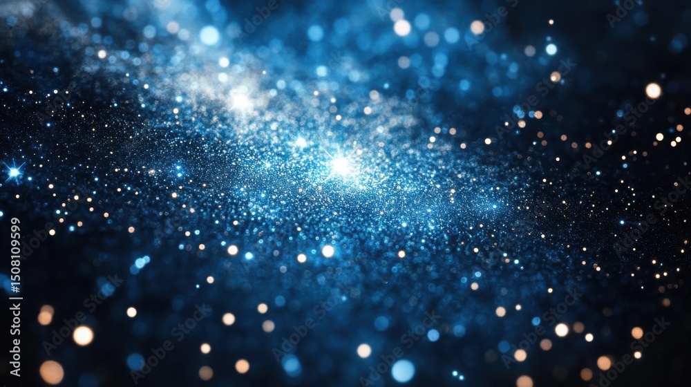 Fototapeta premium Glowing Blue Sparkles Background