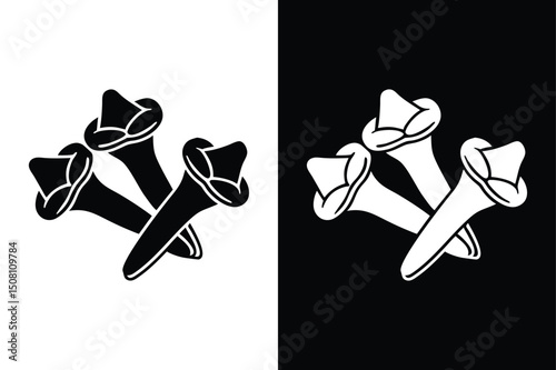 Clove Bud Vector Icon. Black and White Silhouette for Spice and Herb Designs