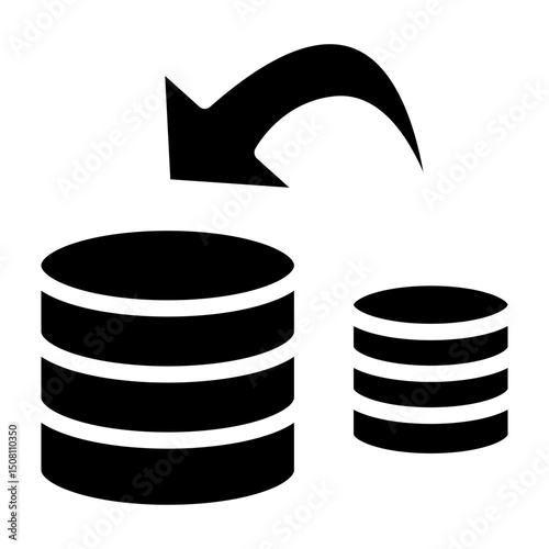 Database Transfer Vector Glyph Icon Design