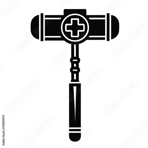 Isolated antique 3D metal caduceus medical symbol