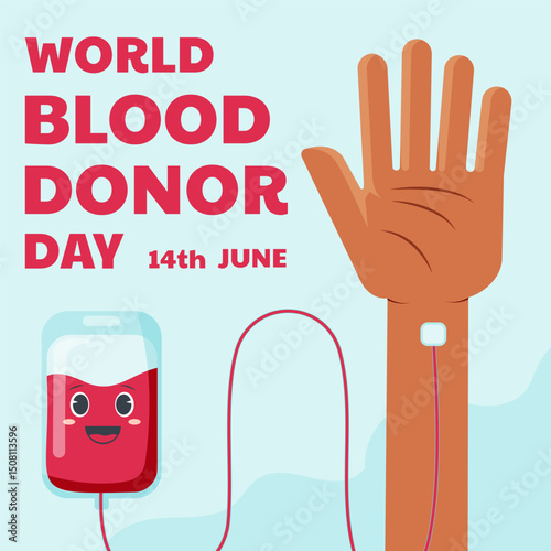 world blood donor day illustration in flat style design