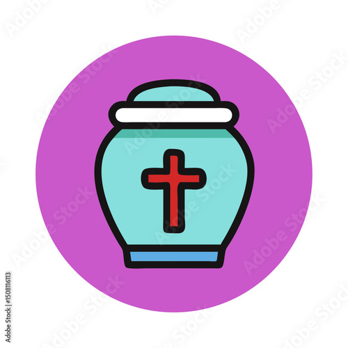 Urn with the ashes of the deceased