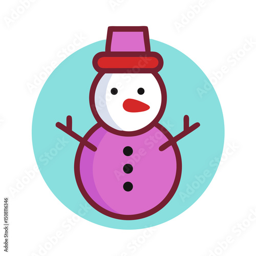 Playful snowman with a red hat symbolizing winter fun 