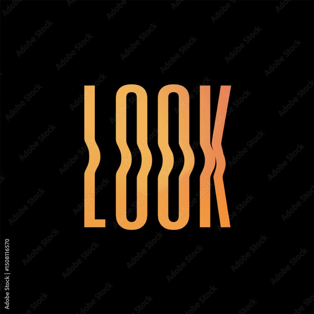 Fototapeta premium Vector text illustration for Look.