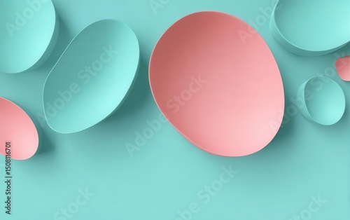 Soft Matte Organic 3D Forms with Empty Space for Text