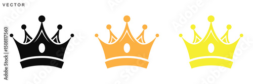 Crown vector icons, Crown vector collection, crown logo, silhouette, on a white background