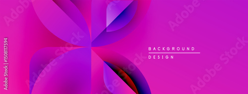 Abstract pink design features overlapping shapes. Gradient colors create dynamic visual effect. Text reads background design.