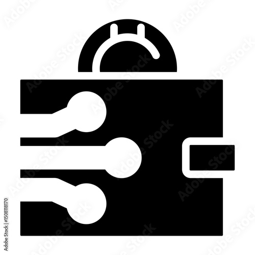 Crypto Wallet Vector Glyph Icon Design