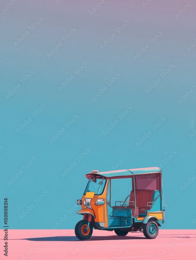 Fototapeta premium Vibrant Auto Rickshaw Scene