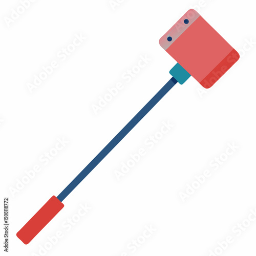 Silhouette of selfie stick vector for modern photography day illustrations and social icons.