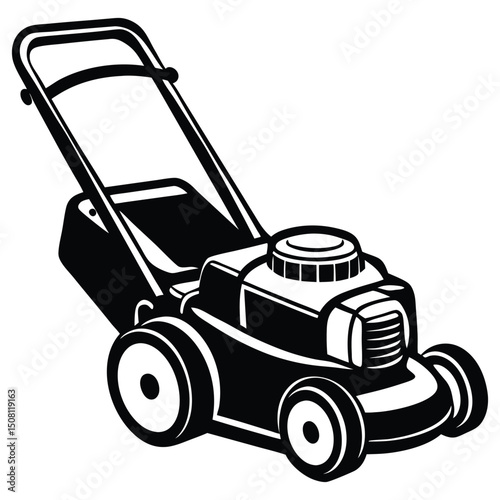 lawn mower isolated on white background