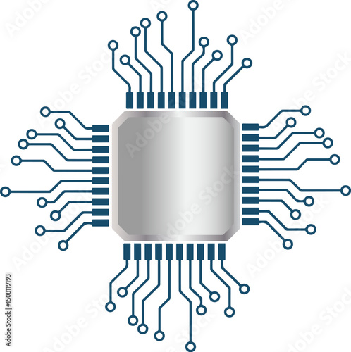 AI Chip Processor Vector Icon