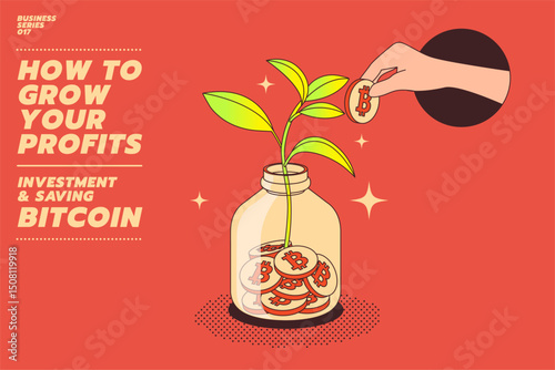 Flat Illustration of a cyptocurrency or Digital Asset eco system.