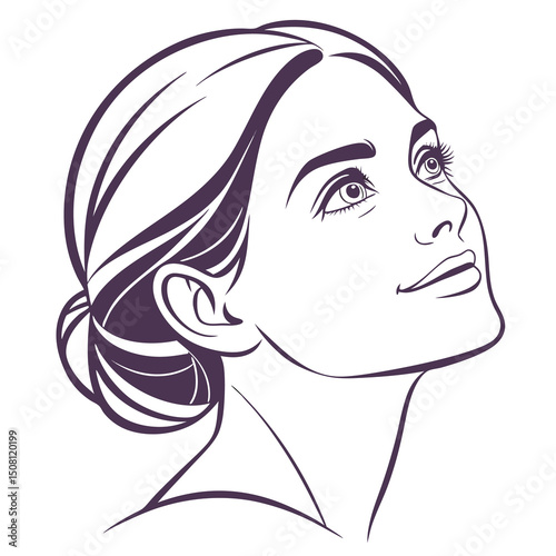 Woman face icon vector on white background. woman icon, woman logo. Adobe Illustrator Artwork