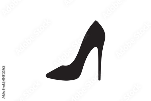 Party shoes silhouette vector art illustration on white background