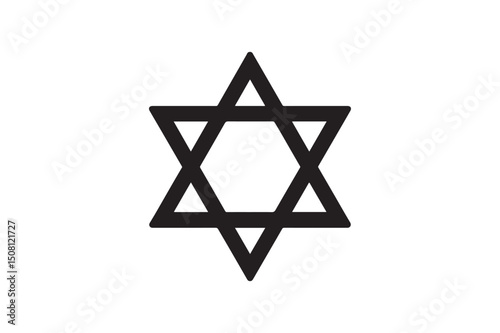 Star of David silhouette vector art illustration on white background