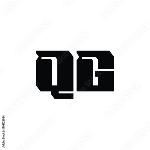 QG monogram logo design letter text name symbol monochrome logotype alphabet character simple logo