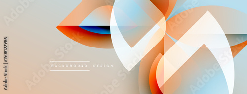 Abstract flowing lines, soft colors, modern design. Overlapping shapes create dynamic visual texture. Beige background provides neutral canvas.