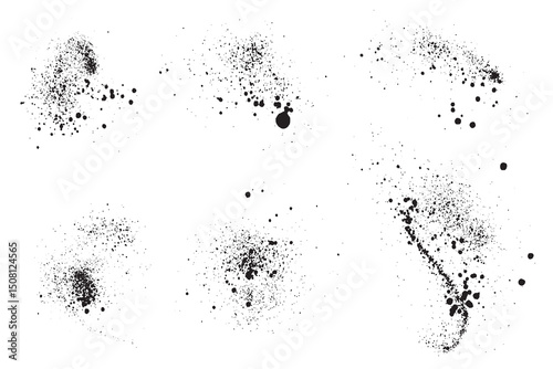 Black horror set of paint ink blood splatter background design