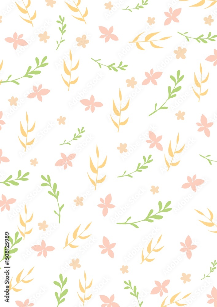 Natural plant flower pattern illustration painting background Natural plant flower pattern illustration painting background