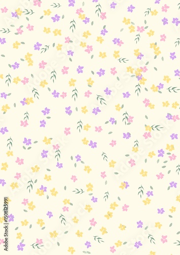 Natural plant flower pattern illustration painting background