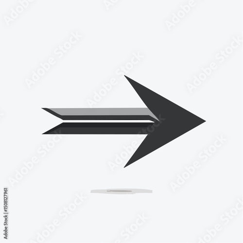 Directional Arrow: A simple yet impactful black arrow, signifying direction and progress. Clean lines and a modern design.