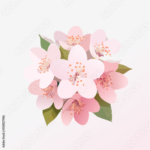 Blossom of Spring: Delicate pink blossoms burst forth in a vibrant display, creating a sense of renewal and the beauty of springtime.