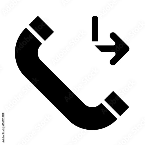 Missed Call Vector Glyph Icon Design