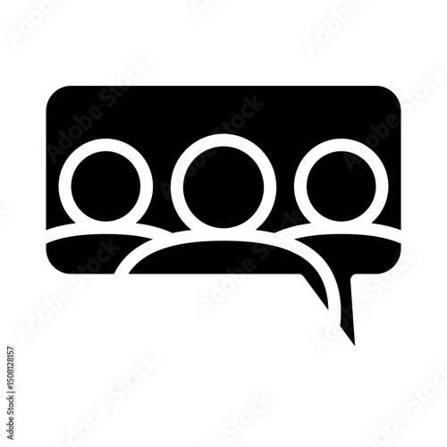 Group Chat Vector Glyph Icon Design
