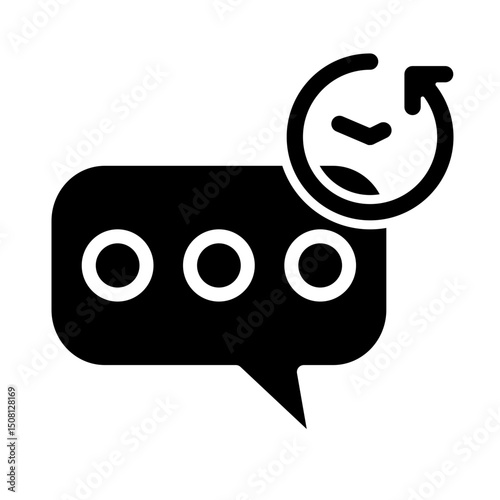 Chat History Vector Glyph Icon Design
