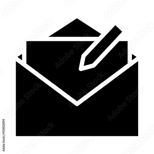 Draft Mail Vector Glyph Icon Design