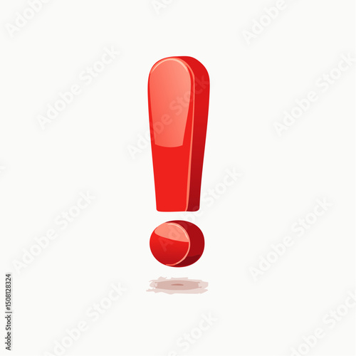 Wallpaper Mural Exclamation Icon: A vibrant, glossy, and bold exclamation mark stands out, signifying importance, attention, or a call to action in a simple, eye-catching, graphical design. Torontodigital.ca