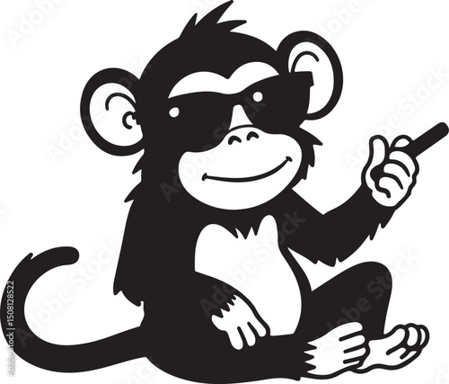 Cool Smoking Monkey Silhouettes