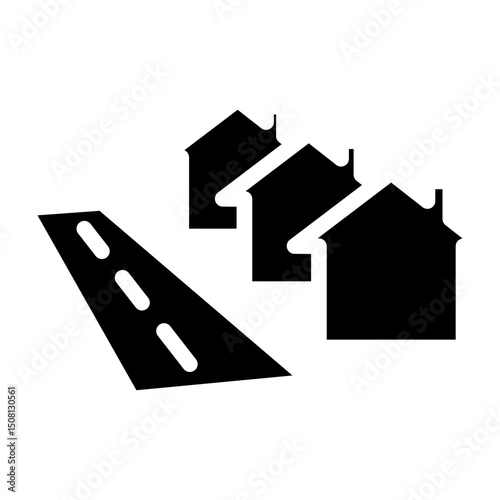 Suburban Houses Vector Glyph Icon Design