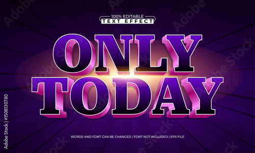 only today editable text effect with a sale and offer text style