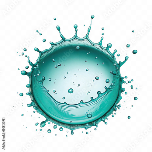 	
realistic fresh water splash In circle or round style isolated on transparent background