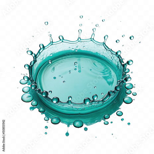 	
realistic fresh water splash In circle or round style isolated on transparent background