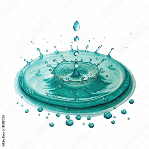 	
realistic fresh water splash In circle or round style isolated on transparent background